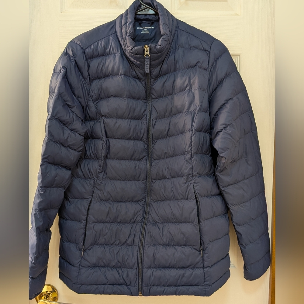 Quilted Puffer Jacket  Navy Blue Amazon Essentials Size Large